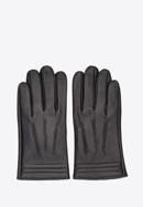 Męskie rękawiczki ocieplane skórzane z przeszyciami, czarny, 39-6-718-1-S, Zdjęcie 3