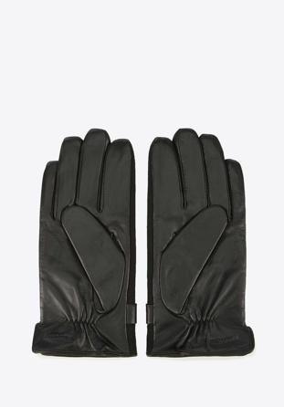 Męskie rękawiczki skórzane pikowane, czarny, 39-6-951-1-S, Zdjęcie 1