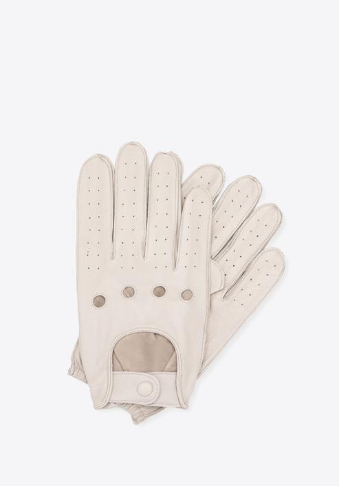 Men's leather driving gloves, cream, 46-6A-001-1-L, Photo 1