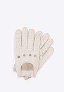 Men's leather driving gloves, cream, 46-6A-001-1-L, Photo 1