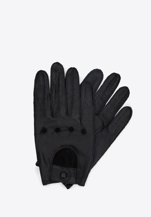 Męskie rękawiczki skórzane samochodowe, czarny, 46-6A-001-1-XS, Zdjęcie 1