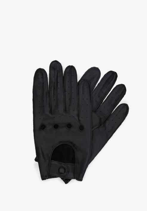 Men's leather driving gloves, black, 46-6A-001-0-M, Photo 1