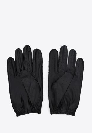 Men's leather driving gloves, black, 46-6A-001-1-S, Photo 1
