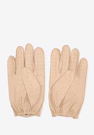 Men's leather driving gloves, beige, 46-6A-001-9-S, Photo 1