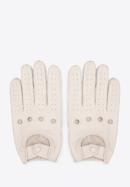 Men's leather driving gloves, cream, 46-6A-001-0-M, Photo 3