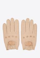 Men's leather driving gloves, beige, 46-6A-001-1-XS, Photo 3