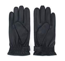 Męskie rękawiczki skórzane z ozdobnymi zatrzaskami, czarny, 39-6A-014-1-M, Zdjęcie 1