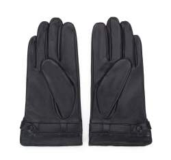 Męskie rękawiczki skórzane z paskiem na zatrzask, ciemny brąz, 45-6A-016-5-L, Zdjęcie 1