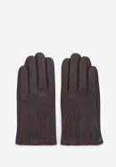 Męskie rękawiczki z gładkiej skóry, ciemny brąz, 45-6-457-B-S, Zdjęcie 3