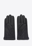 Męskie rękawiczki z plecionej skóry, czarny, 39-6-345-1-S, Zdjęcie 2