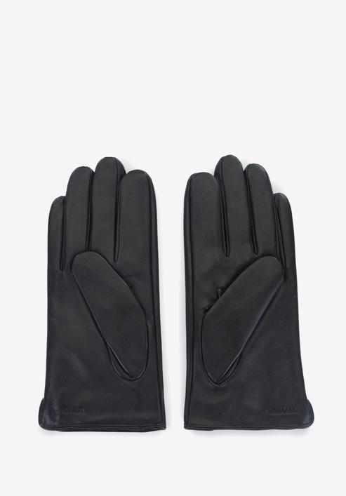 Męskie rękawiczki z plecionej skóry, czarny, 39-6-345-1-X, Zdjęcie 2