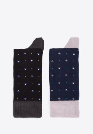 Men's socks gift set - set of 2 pairs, black-navy blue, 98-SM-S02-X2-40/42, Photo 1