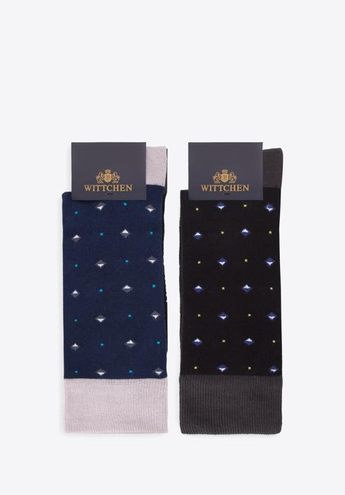 Men's socks gift set - set of 2 pairs, black-navy blue, 98-SM-S02-X2-43/45, Photo 3
