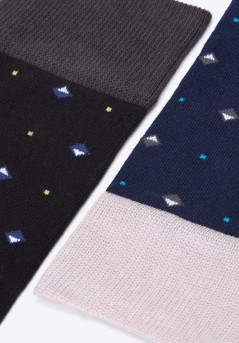 Men's socks gift set - set of 2 pairs, black-navy blue, 98-SM-S02-X2-43/45, Photo 6