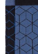 Męskie skarpetki w kontrastowy geometryczny wzór – zestaw 2 par, niebiesko-czarny, 98-SM-S02-X1-40/42, Zdjęcie 4