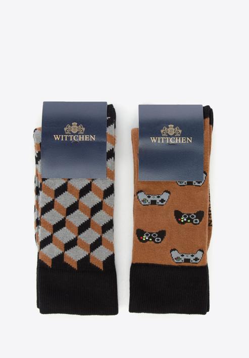 Men's socks gift set, brown-black, 96-SM-S02-X6-40/42, Photo 1