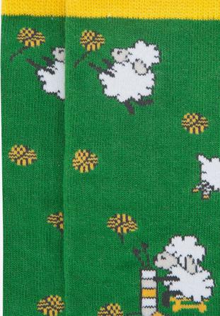 Męskie skarpetki w owce, zielono-żółty, 94-SM-003-X1-40/42, Zdjęcie 1