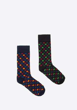Men's socks, black-green, 91-SK-009-X2-40/42, Photo 1
