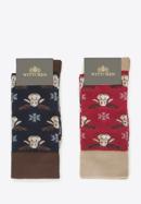 Men's reindeer socks - gift set of 2 pairs, navy blue-burgundy, 95-SM-006-X1-43/45, Photo 2
