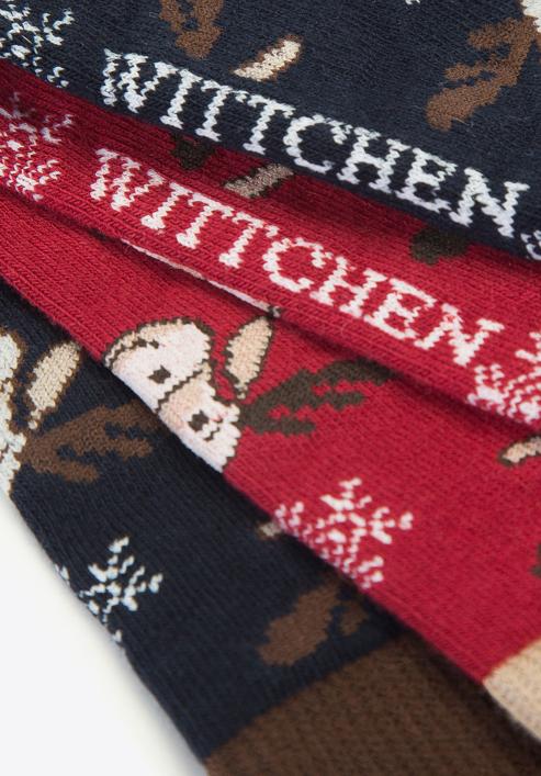 Men's reindeer socks - gift set of 2 pairs, navy blue-burgundy, 95-SM-006-X1-40/42, Photo 5
