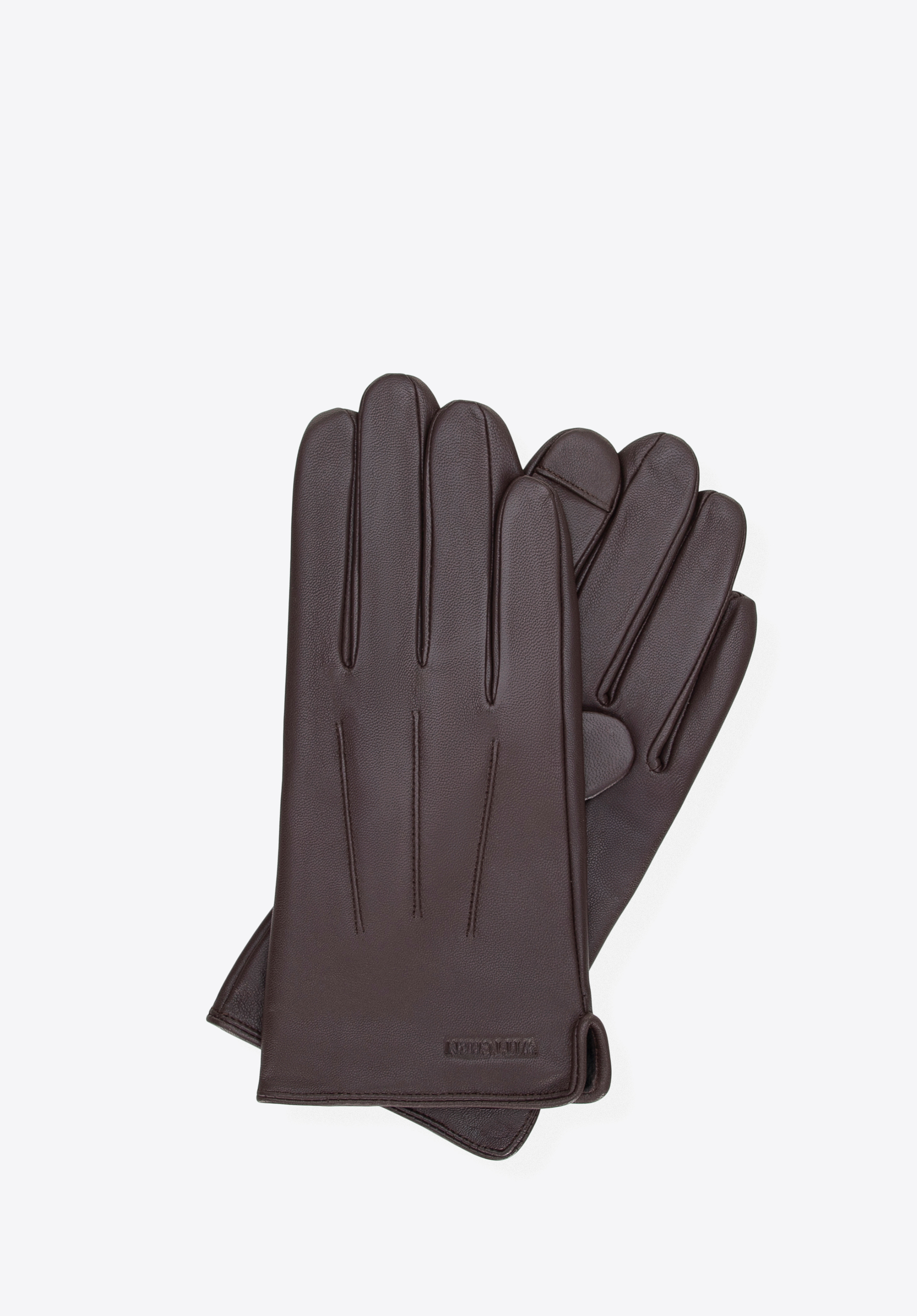 Gloves, dark brown, 39-6L-908-4-M, Photo 1