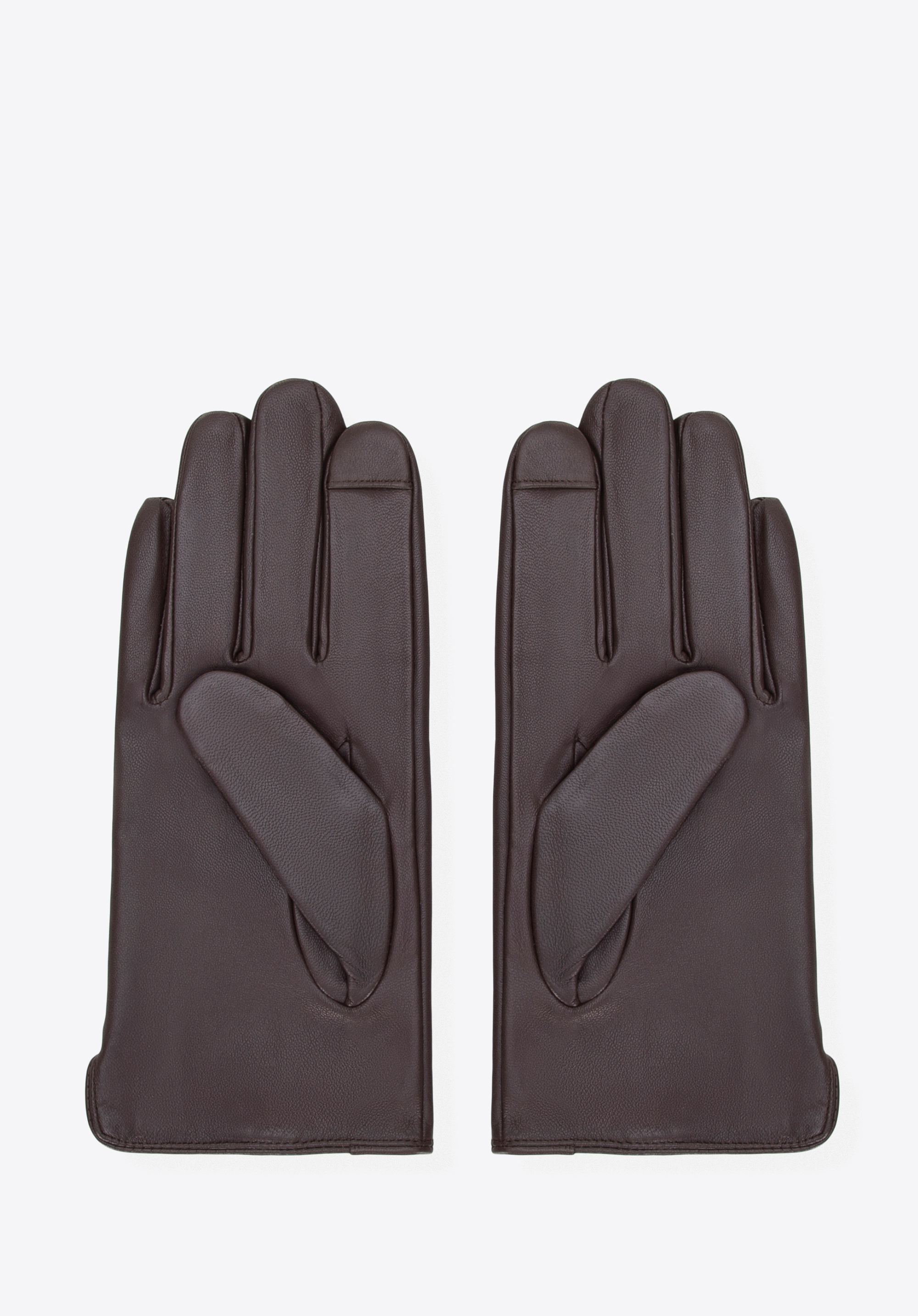 Gloves, dark brown, 39-6L-908-4-M, Photo 1