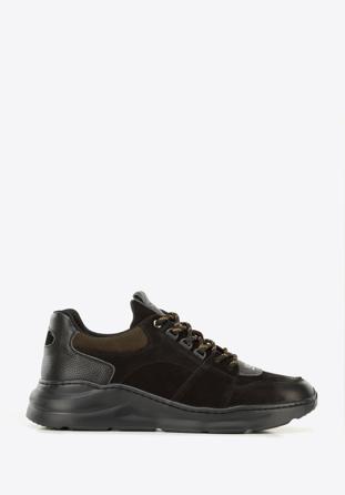 Men's nubuck trainers, black, 96-M-951-1-39, Photo 1