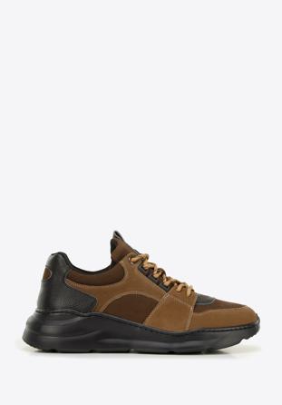 Men's nubuck trainers, brown, 96-M-951-4-43, Photo 1