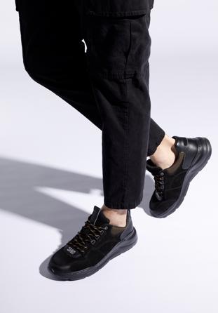 Męskie sneakersy na lekkiej podeszwie, czarny, 96-M-951-1-41, Zdjęcie 1