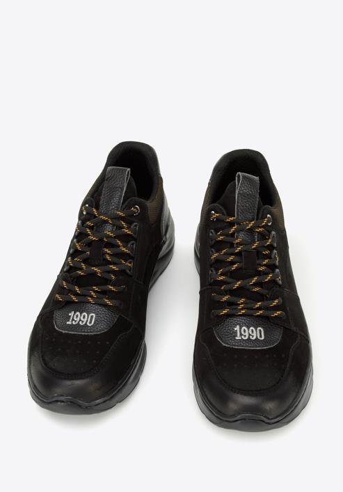Męskie sneakersy na lekkiej podeszwie, czarny, 96-M-951-4-45, Zdjęcie 3