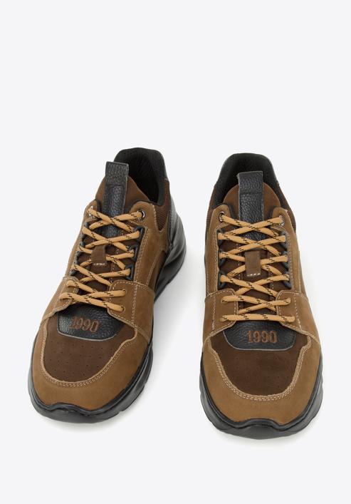 Męskie sneakersy na lekkiej podeszwie, brązowy, 96-M-951-4-39, Zdjęcie 3