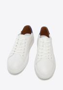 Men's classic leather trainers, cream-navy blue, 96-M-512-N-42, Photo 3
