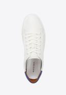 Men's classic leather trainers, cream-navy blue, 96-M-512-N-42, Photo 4