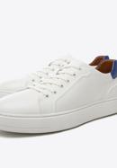 Men's classic leather trainers, cream-navy blue, 96-M-512-N-42, Photo 7
