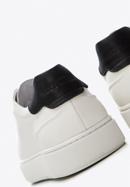 Męskie sneakersy skórzane klasyczne, kremowo-czarny, 96-M-512-N-42, Zdjęcie 8