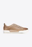 Men's leather trainers with a white sole, beige, 92-M-900-1-40, Photo 1