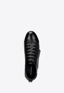 Męskie sneakersy skórzane na białej podeszwie, czarny, 92-M-900-7-39, Zdjęcie 4