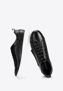 Męskie sneakersy skórzane na białej podeszwie, czarny, 92-M-900-7-40, Zdjęcie 7