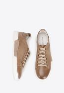 Men's leather trainers with a white sole, beige, 92-M-900-7-40, Photo 7