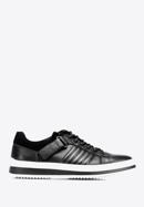 Men's leather trainers with a thick sole, black-white, 92-M-500-1-40, Photo 1