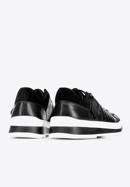 Men's leather trainers with a thick sole, black-white, 92-M-500-1-44, Photo 9