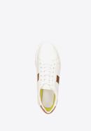 Rubber sole leather trainers, white-brown, 92-M-510-0-41, Photo 3