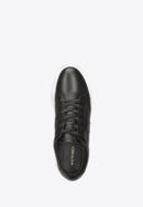 Męskie sneakersy skórzane na gumowej podeszwie, czarny, 92-M-510-0-40, Zdjęcie 3