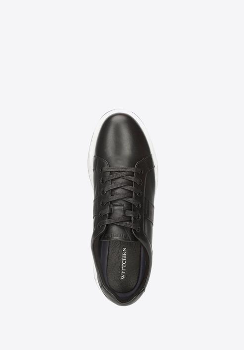 Rubber sole leather trainers, black, 92-M-510-0-39, Photo 3