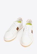 Rubber sole leather trainers, white-brown, 92-M-510-0-41, Photo 4