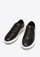 Rubber sole leather trainers, black, 92-M-510-0-44, Photo 4