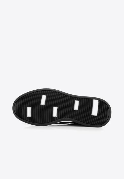 Męskie sneakersy skórzane na gumowej podeszwie, czarny, 92-M-510-0-44, Zdjęcie 7