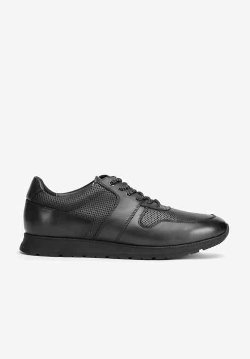 Men's leather trainers, black, 93-M-509-N-40, Photo 1