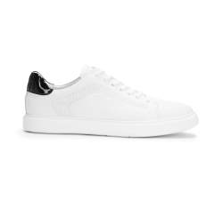Męskie sneakersy skórzane w stylu trampek, biały, 93-M-500-1-45, Zdjęcie 1