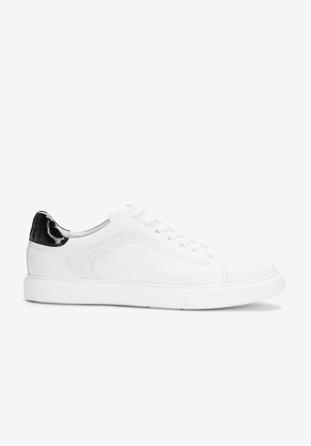 Men's leather trainers, white, 93-M-500-0-41, Photo 1